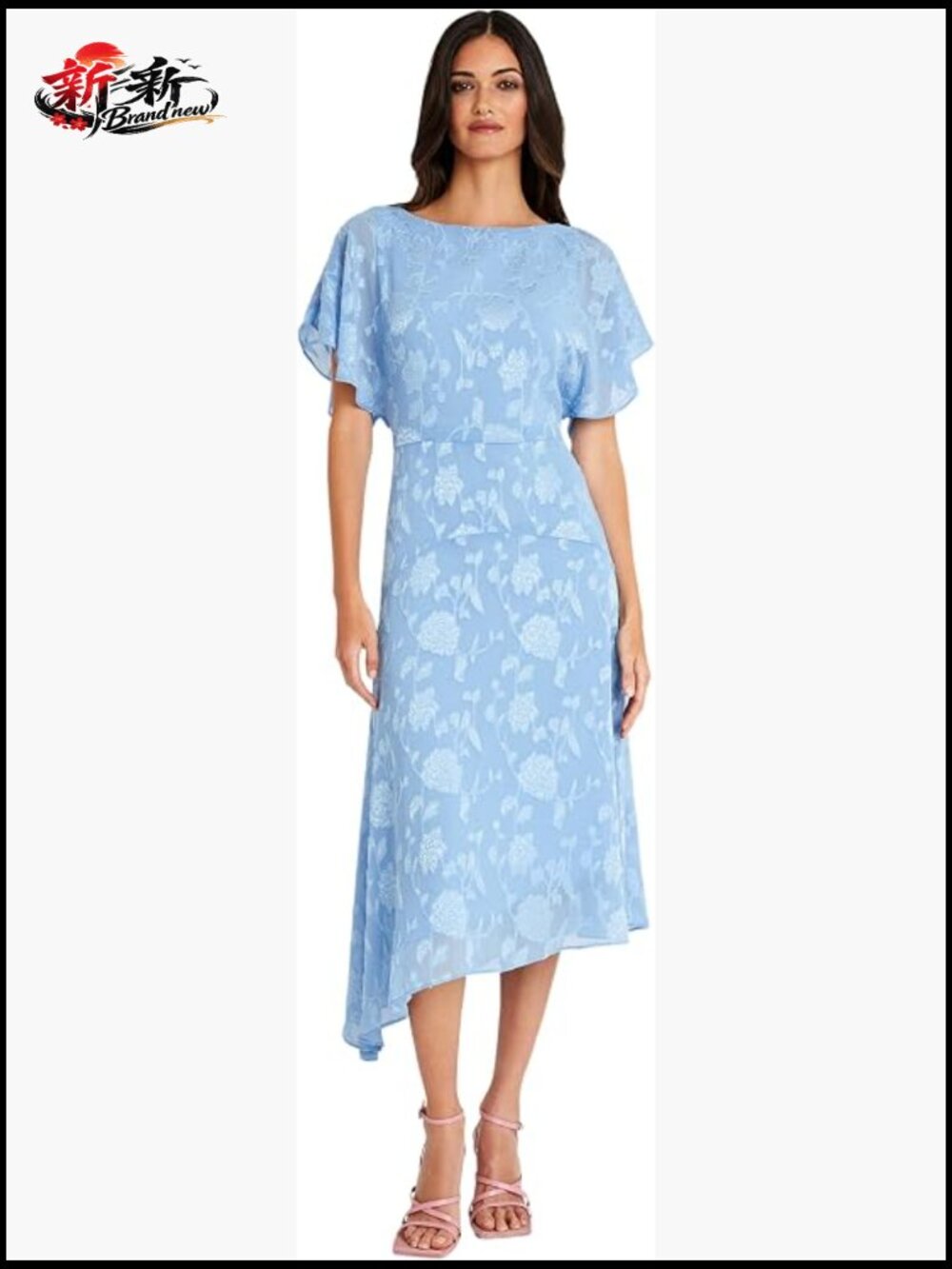 Flutter Sleeve Burnout Midi Dress | Semi Formal Wedding Guest Dress